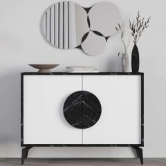 Gora Mirrored Konsol 110cm Bendir - Beyaz