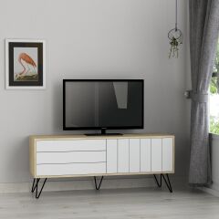 Picadilly TV Sehpası - Meşe - Beyaz - M.tv.18653.2