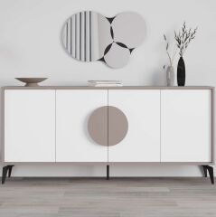 Gora Mirrored Konsol 180cm Aydınlatma Mocha - Beyaz