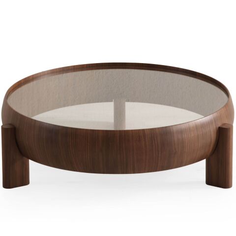 Dante Vol2 Ahşap Doğal Amerikan Ceviz Kaplama Orta Sehpa 110x110cm