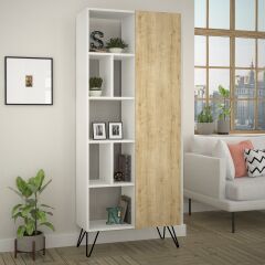 Jedda Kitaplık - Beyaz - Meşe - M.kt.02.20984.3