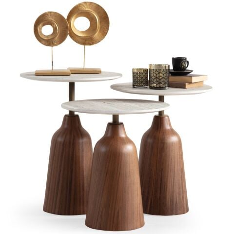 Hazel Üçlü Zigon Sehpa Seti