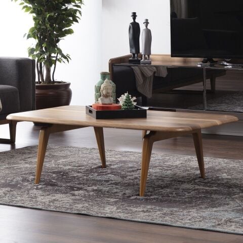 Pera Ahşap Ceviz Sıvama Orta Sehpa G130xD69cm