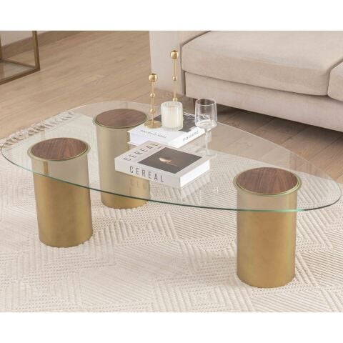 Lanny Vol1 Üç Ayaklı Cam Tablalı Orta Sehpa