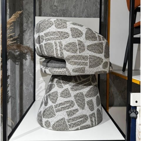 New Mushroom Döner Mekanizmalı Döşeme Kumaşlı Sandalye