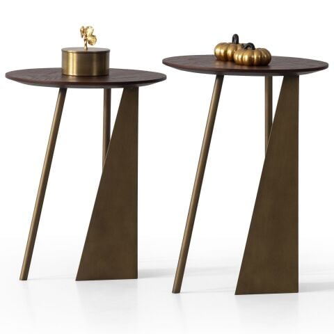 Orela İkili Metal Yan Sehpa Seti