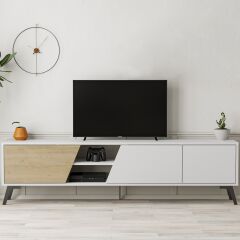 Fiona TV Sehpası Beyaz - Meşe