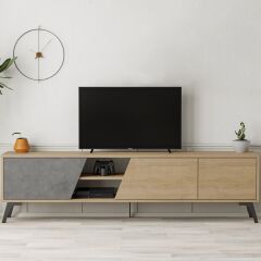 Fiona TV Sehpası Meşe - Retro Gri