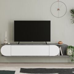 Tone TV Sehpası Retro Gri - Beyaz