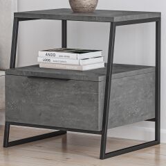 Pal Nightstand İle Çekmece Retro Gri