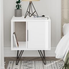 Glynn Nightstand Beyaz - Beyaz