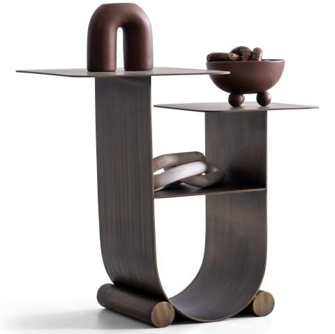 Devin Metal Üç Raflı Yan Sehpa