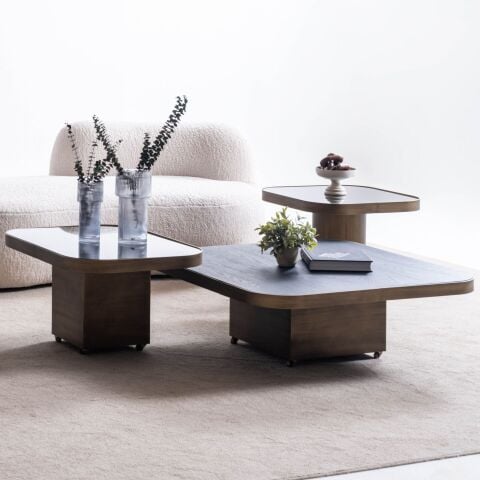 Tripple Üçlü Orta & Yanx2 Adet Sehpa Seti 100x100cm