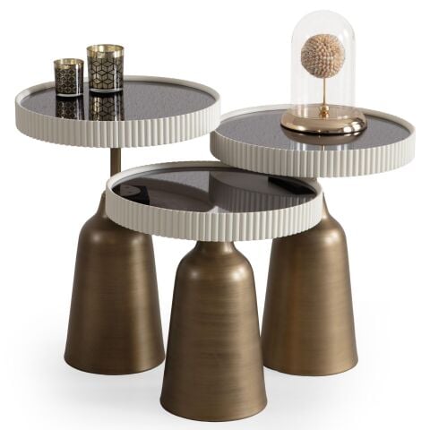 Olivia Vol1 Üçlü Zigon Sehpa Seti