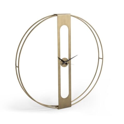 Tempus Eskitme Altın Renk Metal Akrep Yelkovan Duvar Saati 90x90cm