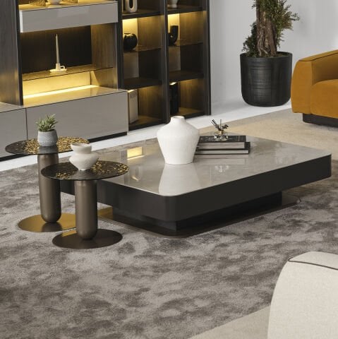 Moon Vol3 Üçlü Seramik Orta & Yan Sehpa (2 Adet) - Premium Seri