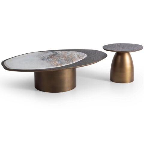 Ruffles Vol1 İkili Orta & Yan Sehpa Seti