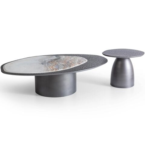 Ruffles Vol2 İkili Orta & Yan Sehpa Seti