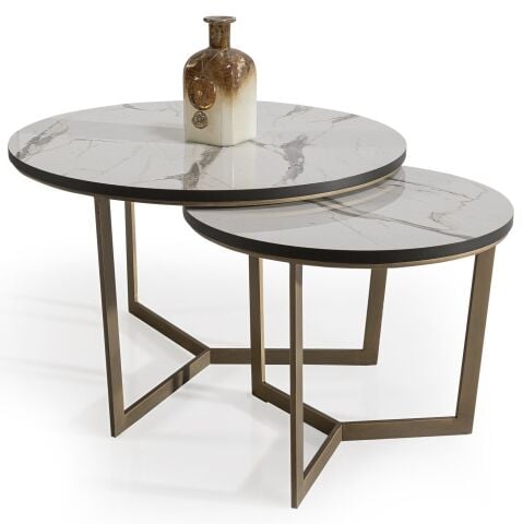 Berlin İkili Orta & Yan Sehpa Seti