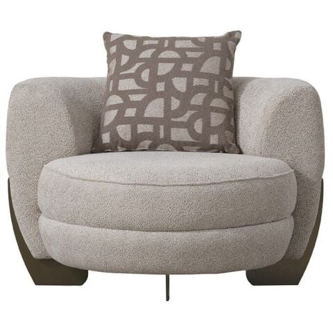 Milano Dokuma Kumaşlı Metal Ayaklı Kırlentli Berjer G105xD95cm