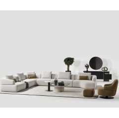 Eva Köşe + Tekli Koltuk+ Puf Set