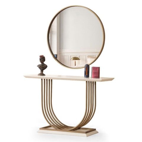 Panula Vol2 Siyah Antre Giriş Dresuar Konsol + Ayna (2 Parça)